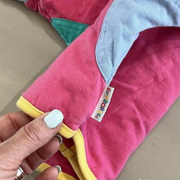 Vintage 90s Gymboree Baby Girl Snap Up Jacket Colorblock Rainbow Tag Infant - Picture 5 of 6